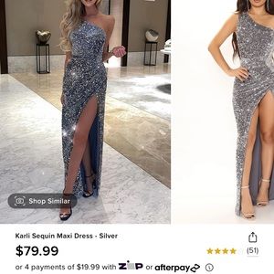 Fashion Nova Karli maxi dress one shoulder